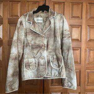 Vintage ERMANNO SCERVINO Brown Tie-Dye Women's Jacket Size Small!
